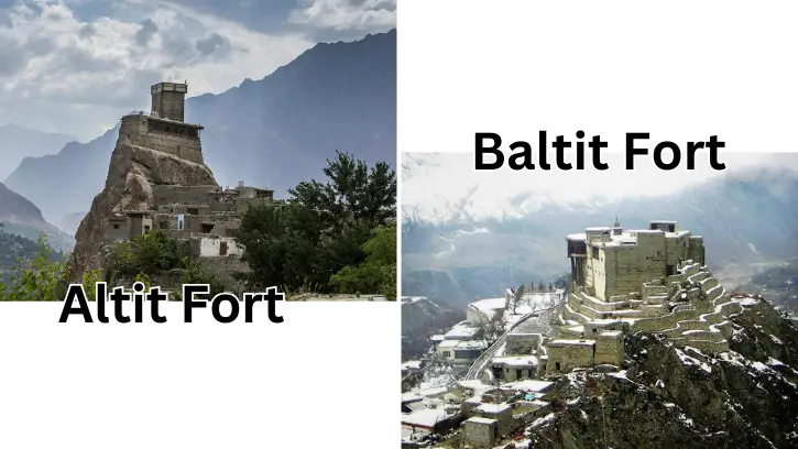 Altit Fort and Baltit Fort at Karimabad in Hunza Valley